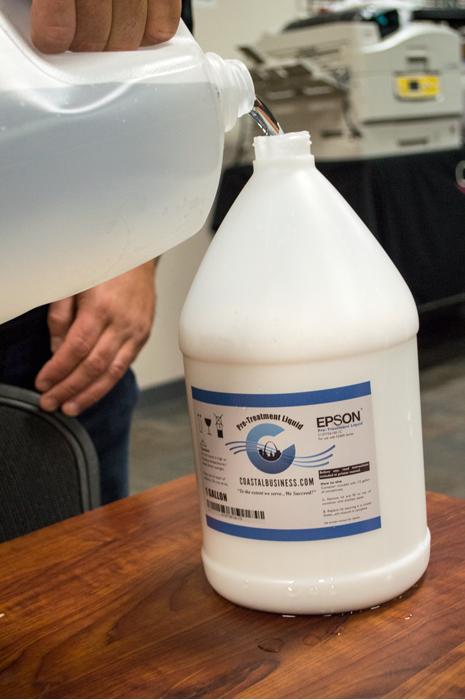 dilute pretreat solution distilled water before dtg printing coastal business supplies